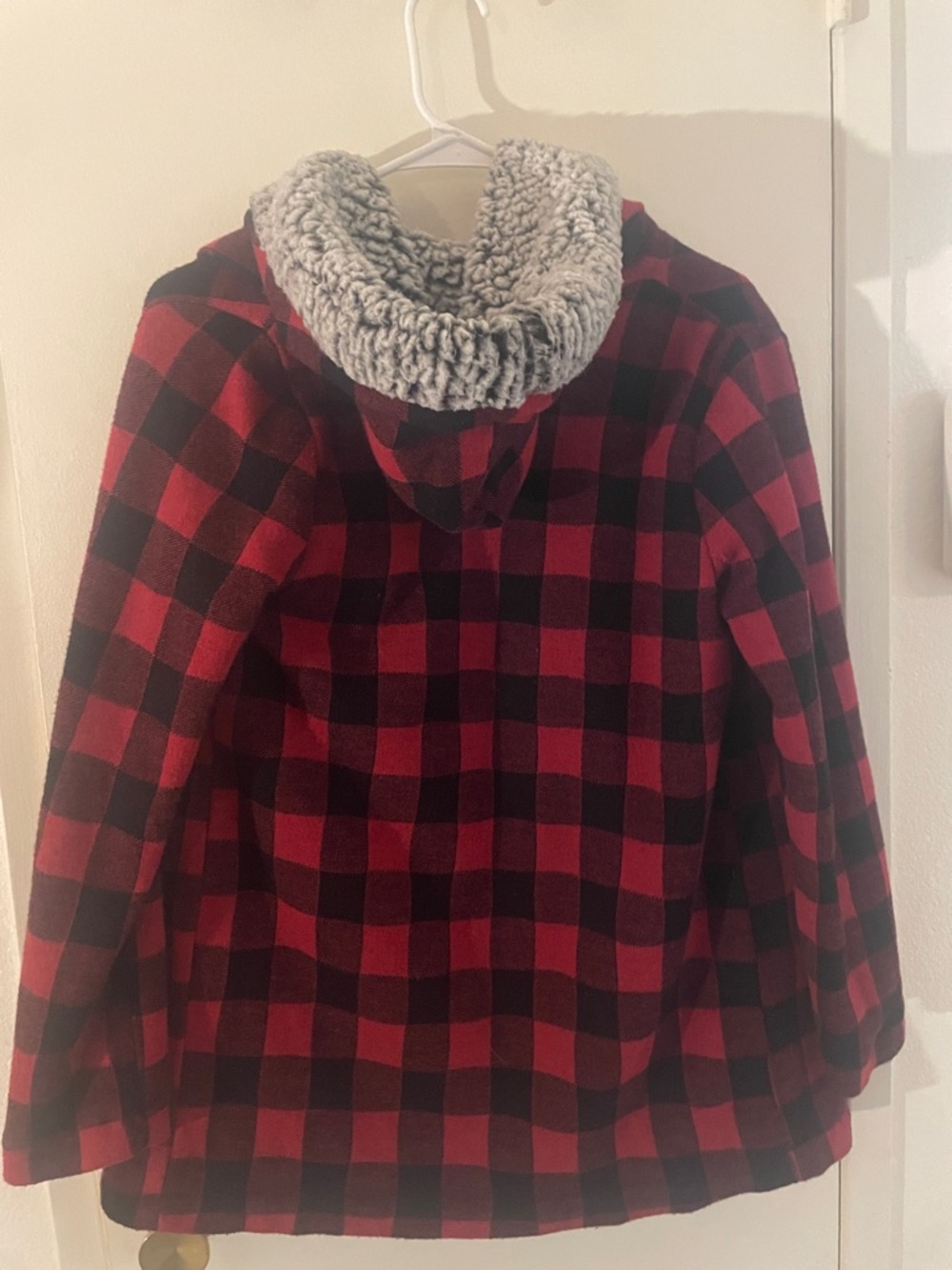Thread & Supply Buffalo Plaid Sherpa Jacket Hooded Cozy Cabincore Small - Picture 8 of 9